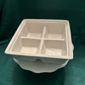 Porcelain Elegant White Ceramic Divided Serving Dish
